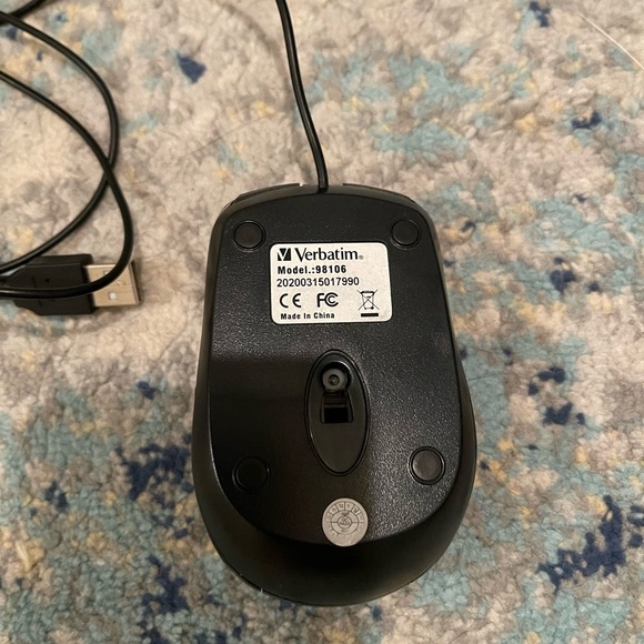 Verbatim Wired Computer Mouse - Corded USB Mouse for Laptops and PCs - Black - Picture 3 of 7